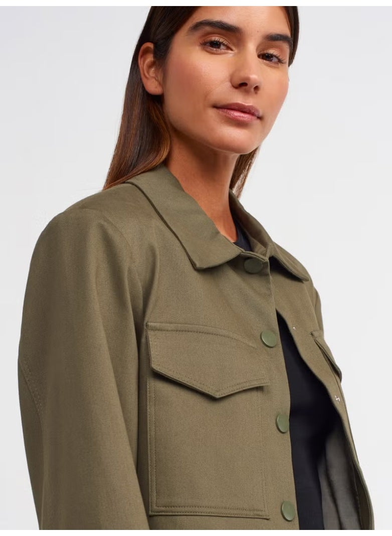 Dilvin 60720 Padded Jacket-Khaki - Image 4
